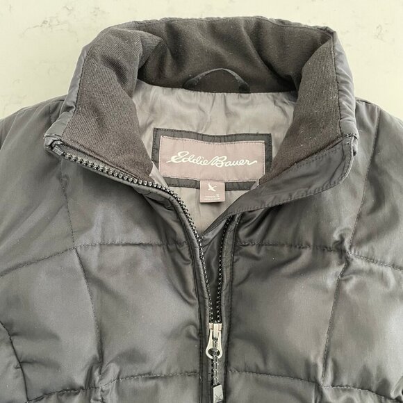 Eddie Bauer EB650 Full Zip Hi Collar Polyester & Down Vest Black Sz S Unisex - Picture 3 of 13